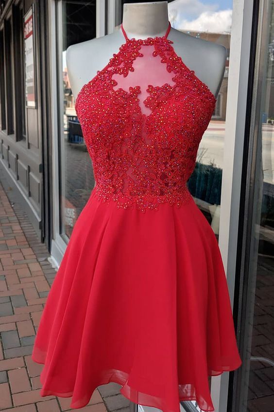Compre Atado Al Cuello Cóctel Granos Del Cordón Vestidos De Fiesta Cortos  Ver A Través Del Cuerpo De Regreso A Casa Mini Vestido De Fiesta De 5to  Grado Niñas Formal Vestidos De