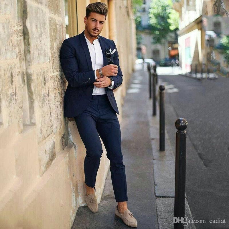 Compra Casual Trajes Para Hombres Azul Marino Busines Boda Del Novio Mejor  Hombre Smoking Traje Traje Hombre Slim Fit Trajes De Hombre Hombre Blazer  Barato | Entrega Rápida Y Calidad | Es.Dhgate