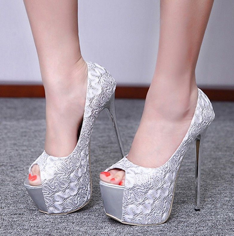 catwalk silver heels