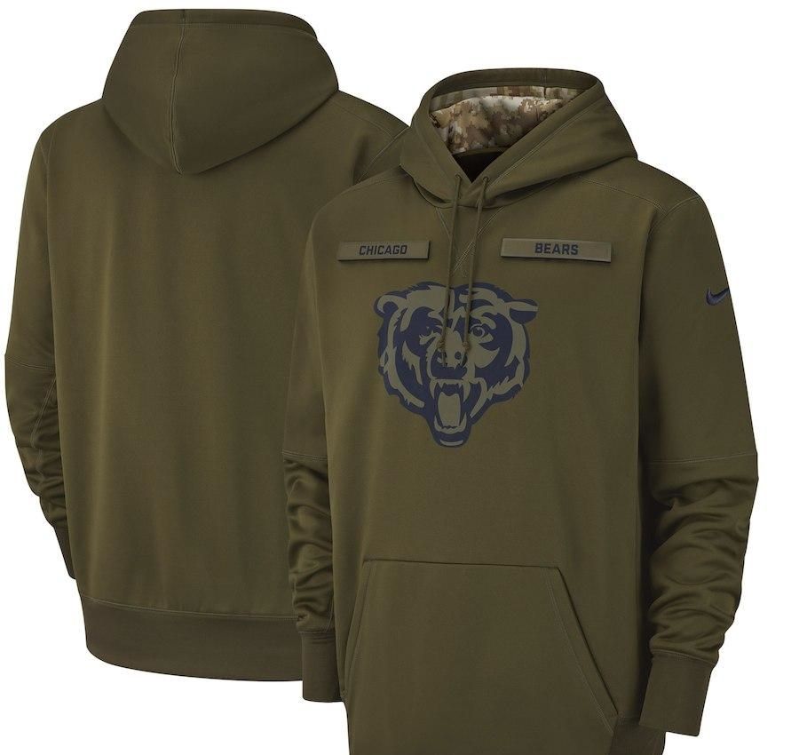 chicago bears army green hoodie