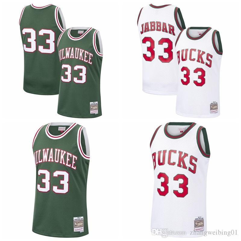 Men's Mitchell & Ness Kareem Abdul-Jabbar White Milwaukee Bucks