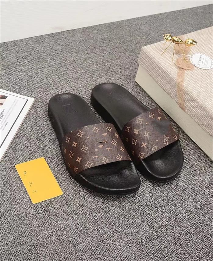 Louis Vuitton LV 2020 Luxe diseñador para mujer para hombre de goma de verano sandalias de playa diapositiva de la manera desgastes zapatos de deslizadores de