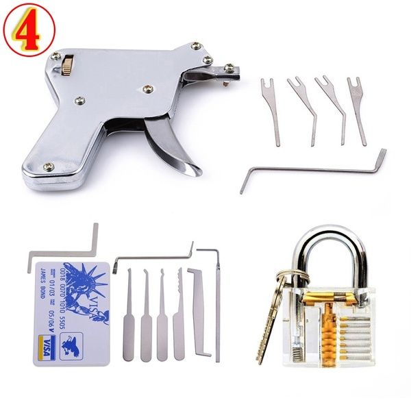Pransparent Candado AB Lock Picks de titanio 24 Piezas y dos cerraduras cerrajer/ía Formaci/ón bloqueo conjunto Herramienta de Bricolaje