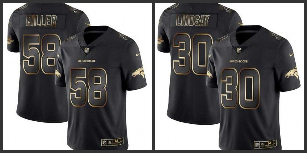 white and gold broncos jersey