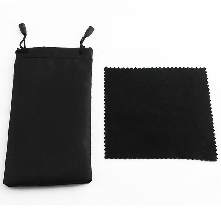 New Sunglasse Black CLeaning Cloth Pouch Soft Eyeglasses Bag Glasses