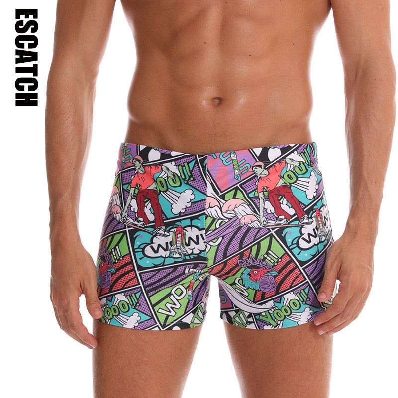 mens long leg swim trunks