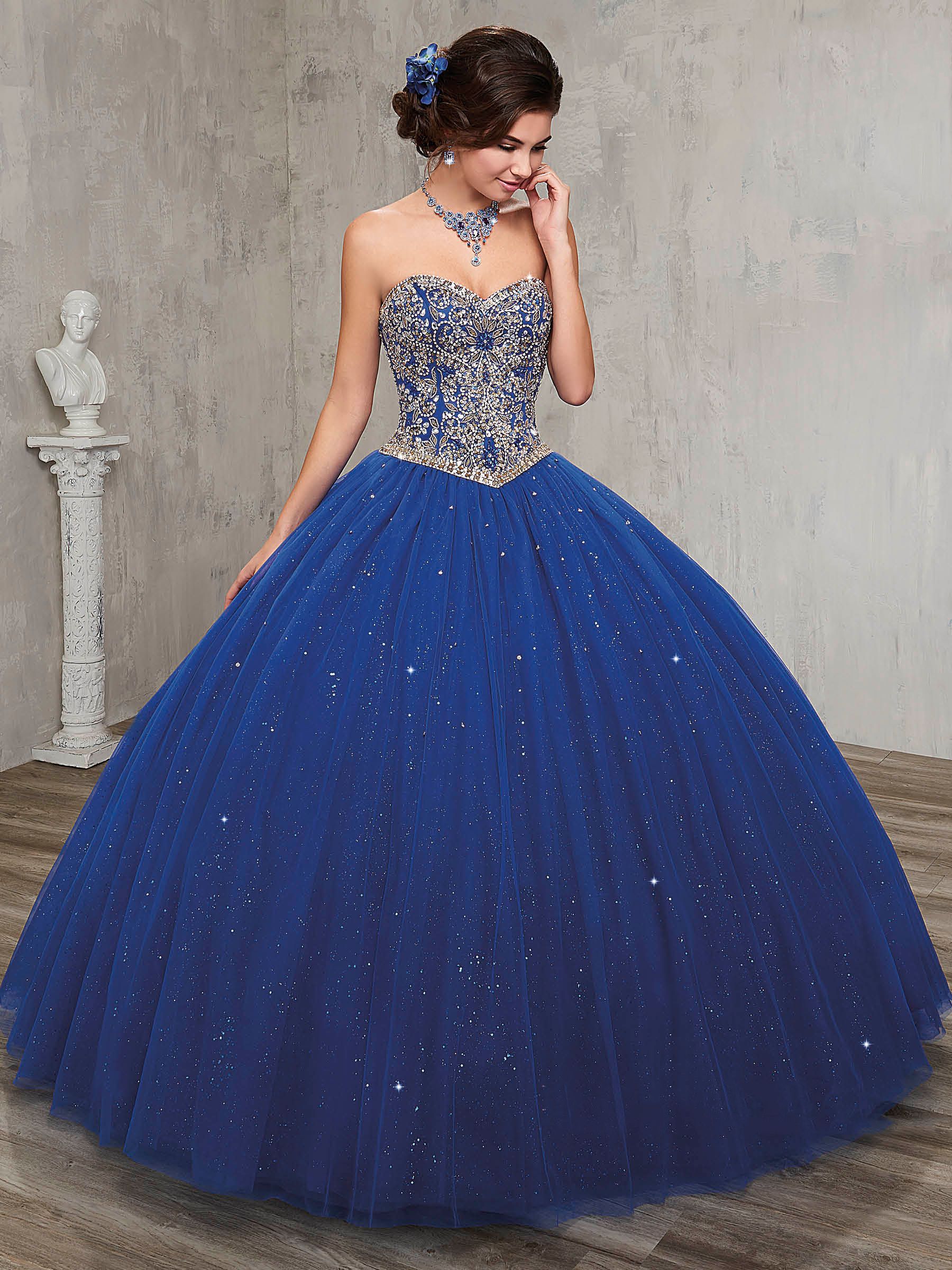 royal blue and champagne dress