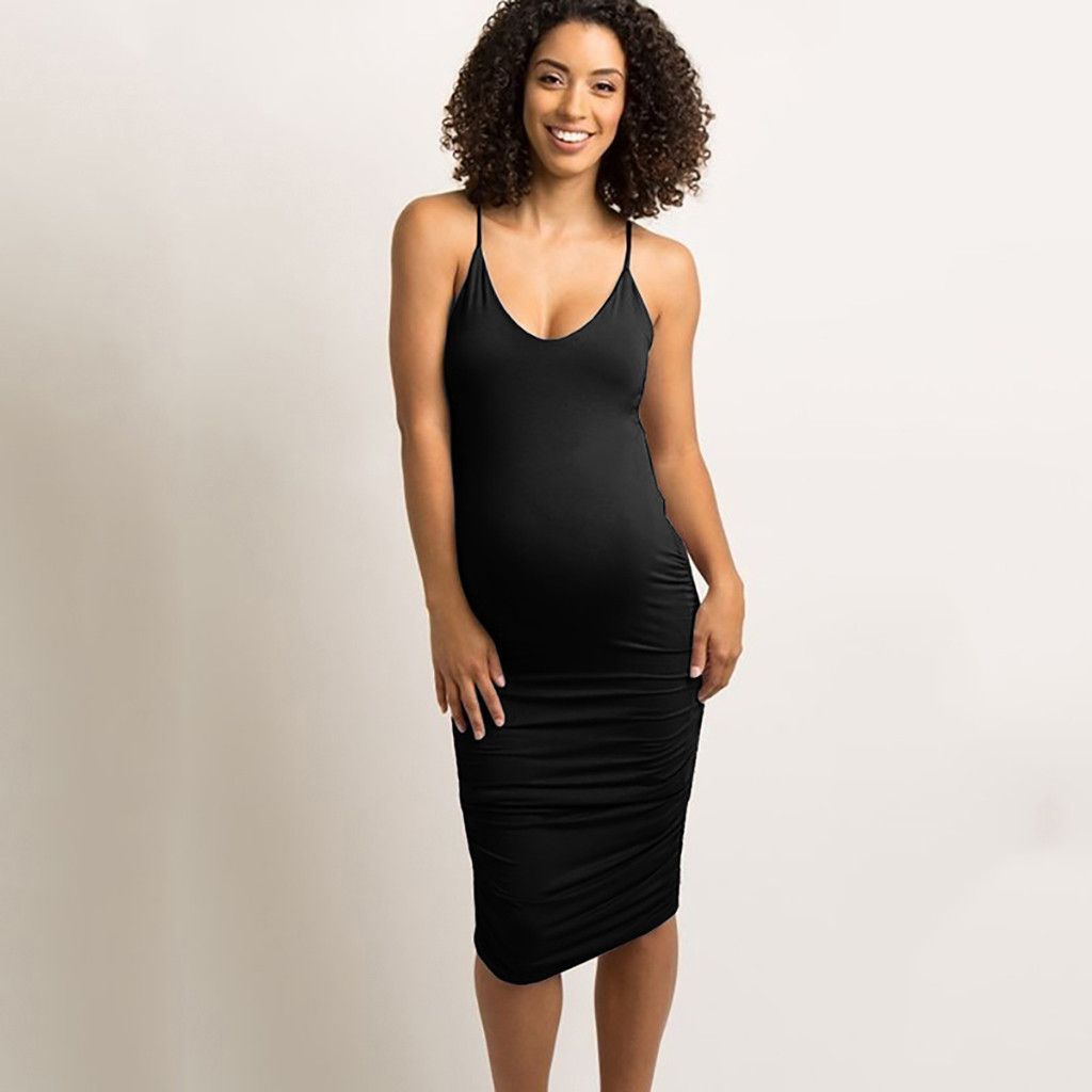 2020 Women Maternity Dresses Summer Strap Sexy Bodycon Casual