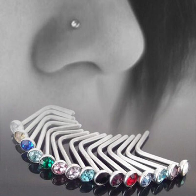 Compre 100 Unids Punk Style Piercing Nariz Joyeria Corporal Para