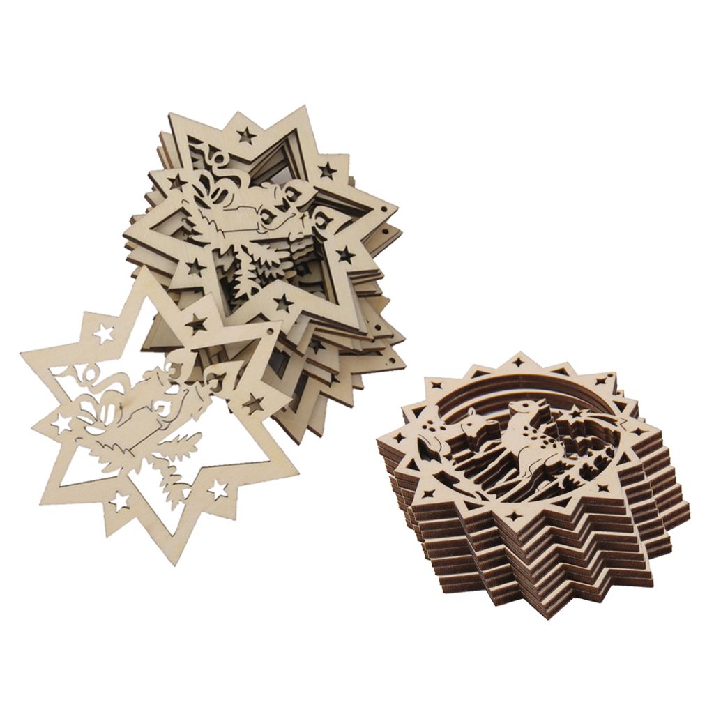 Lot of 20pcs Wooden Cutout Dream Catcher Hanging Ornaments Christmas Decor