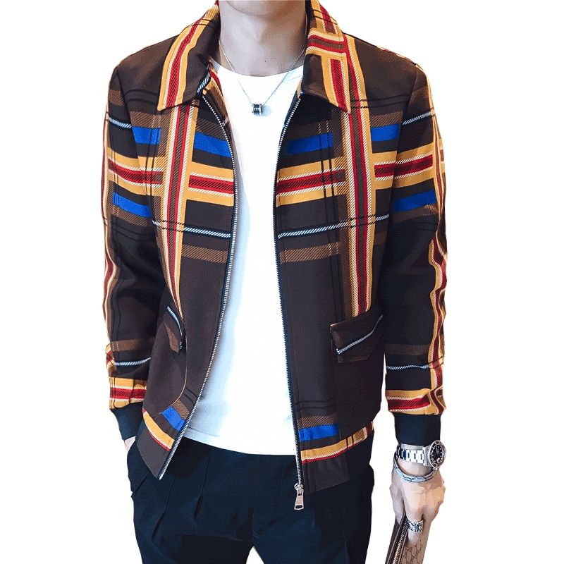 Men Designer Club Jacket Of Cultivate Ones Morality Male Plaid Blazer ...