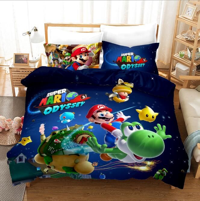 Super Mario Bros 3d Printed Bedding Sets Quilt Cover 3 Pics Duvet