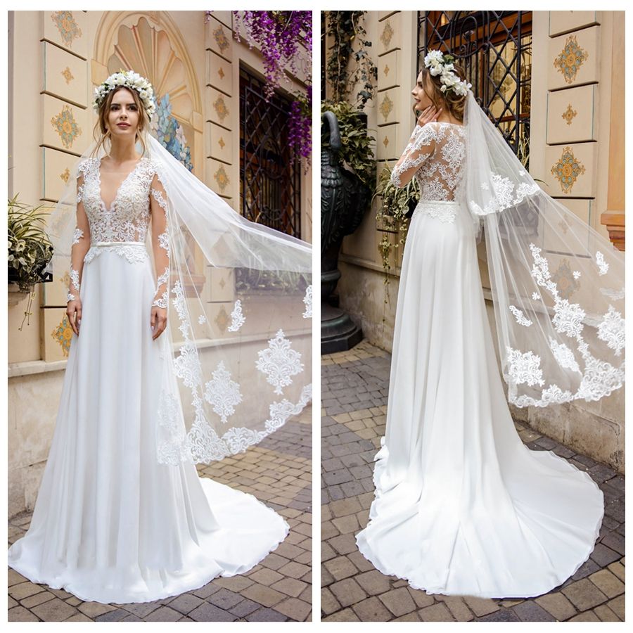 column style wedding dress