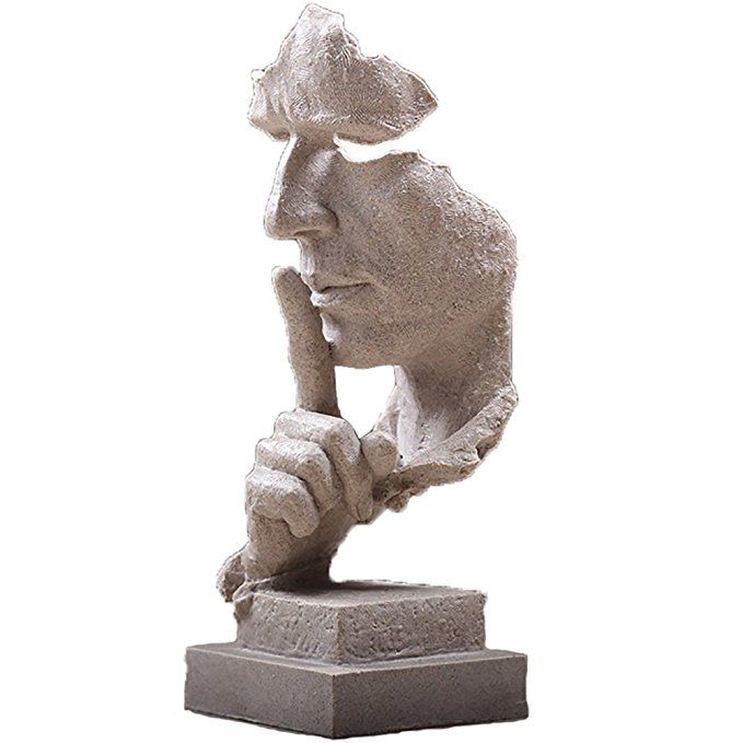 no Véase Estatua del Pensador utilizadas para el hogar decoración de la Sala de Estar,B YYDE Resina Abstracta Moderna Estatua-no Escucha
