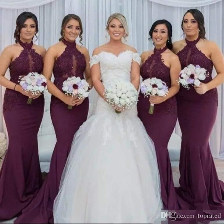purple and red bridesmaid dresses