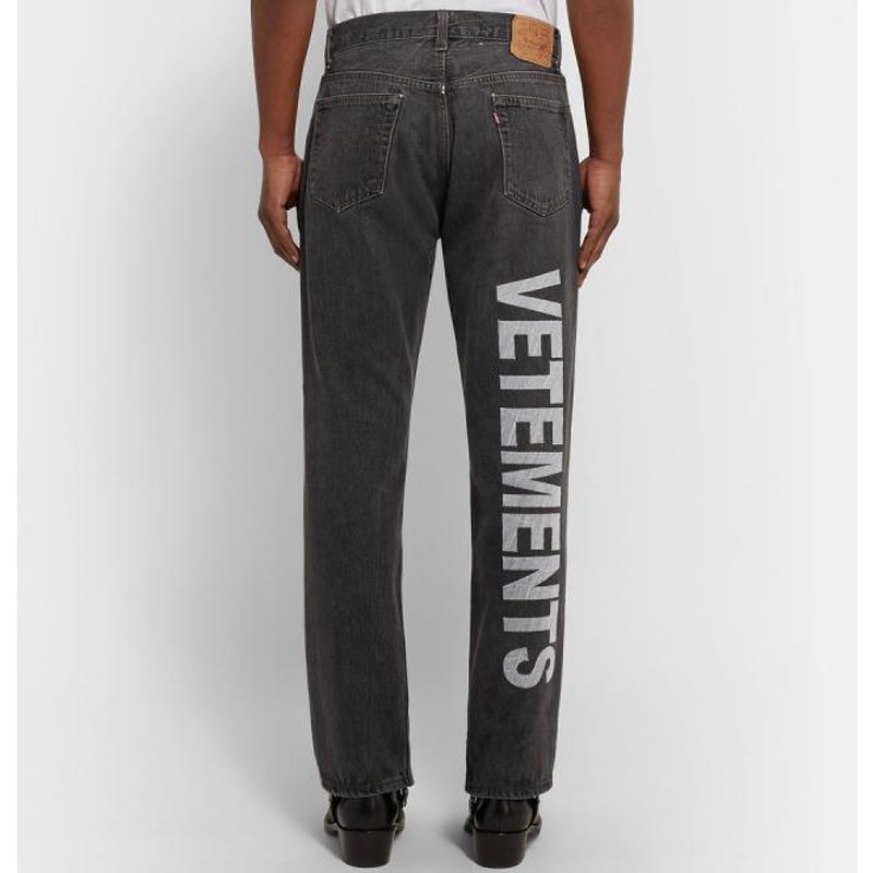 vetements zipper jeans