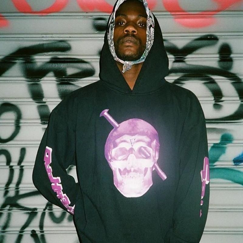 vlone purple skull hoodie