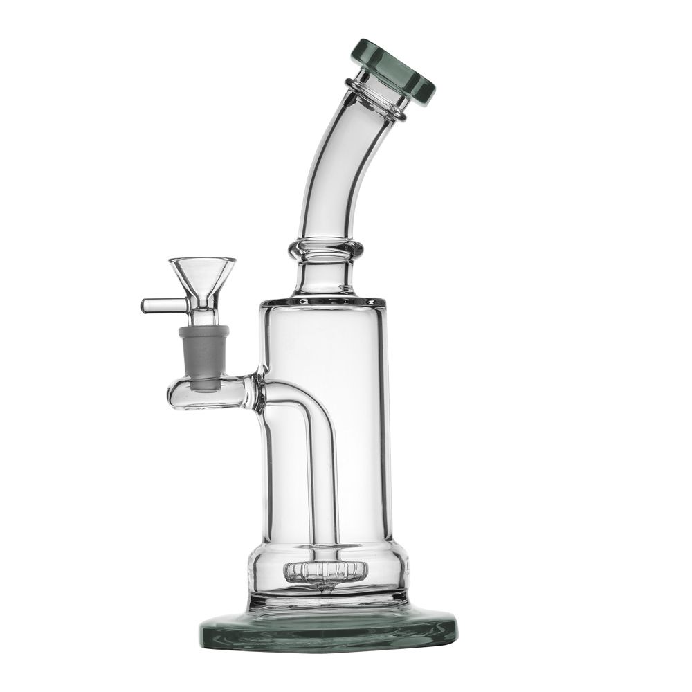 2021 Water Pipes Glass Bong 14mm Female Free Down Stem Oil Dab Rig 8 Height 4 Dia Heady Bongs