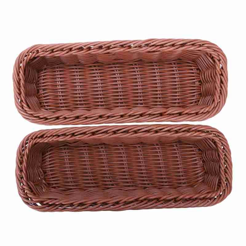 Rattan Plastic Basket Cutlery Basket Rectangular Storage Box Cutlery