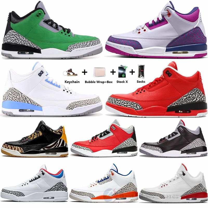 A3 Jumpman 3s Barely Grape Animal Instinct UNC Black White Cement 3 Basketball Shoes Pure White 
