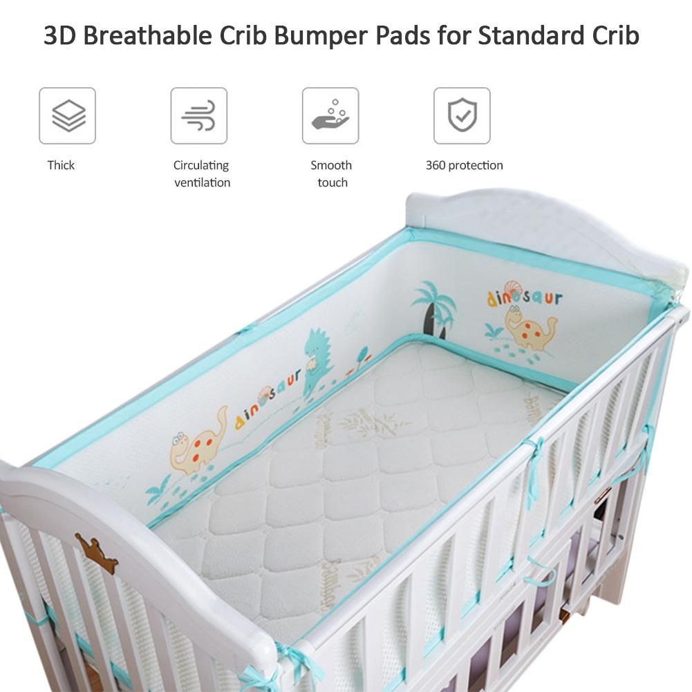 3d Breathable Crib Bumper Pads For Standard Crib Washable Padded