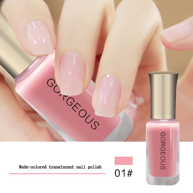 Subtransparent Nail Polish Jelly Translucent Nail Varnish Quick Dry Clear  Lacquer 10ML Candy Nude Color Environmental Protection