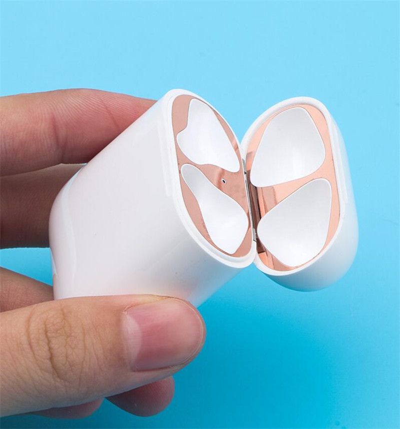 Protector de polvo para Apple airpods placa de metal de prevención de polvo de hierro Nueva Etiqueta Engomada 