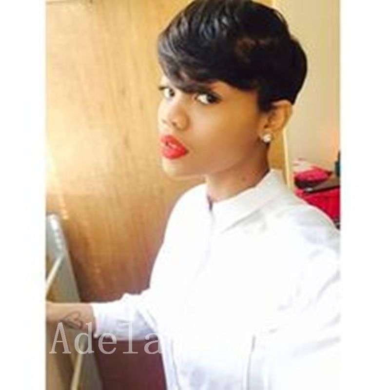 Balck Women Short Pixie Cut Curly Wig Natural Black Fashion Pixie