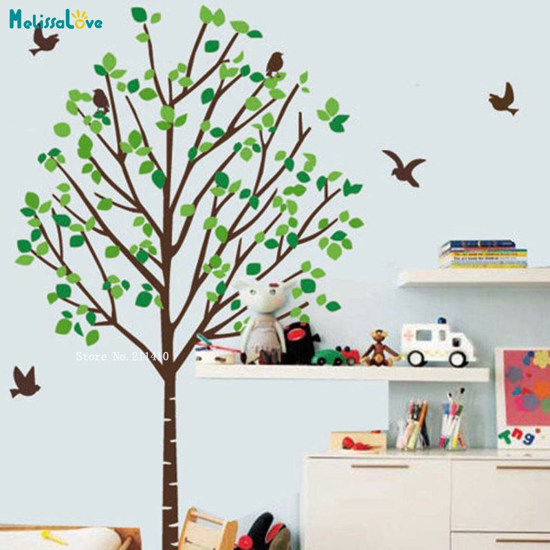 Nursery Tree Wall Sticker Birds Vinyl Decals Kids Home Decor Living Room Children Vinyl Murals Removable Lovely Poster T200421 Wall Stickers Trees Wall Stickers Uk From Xue10 26 02 Dhgate Com