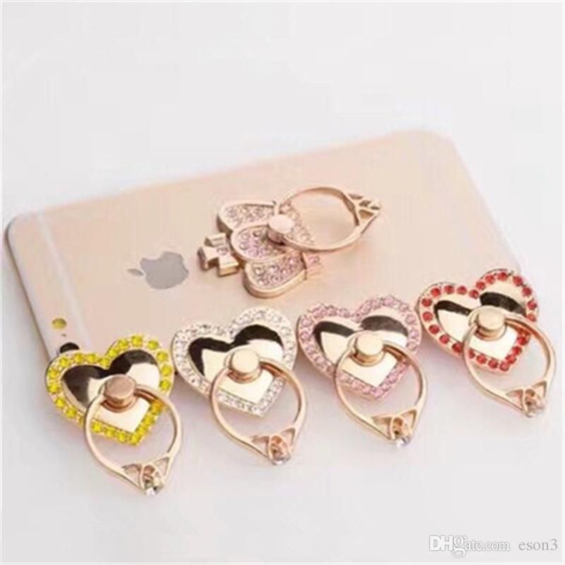 2021 Bling Diamond Ring Phone Holder Unique Love Heart Cell Phone