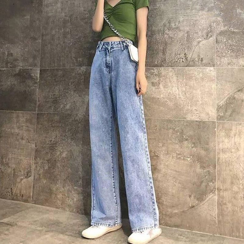 Compra Más El Tamaño De Cintura Alta De Ropa Mom Jeans Mujer Pierna Ancha  Pantalones De Mezclilla Azul Streetwear Moda Vintage Harajuku Pantalones  Rectos Barato | Entrega Rápida Y Calidad | Es.Dhgate