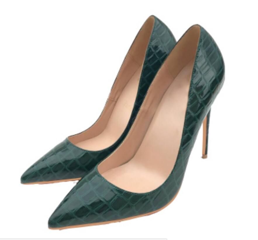 green crocodile heels