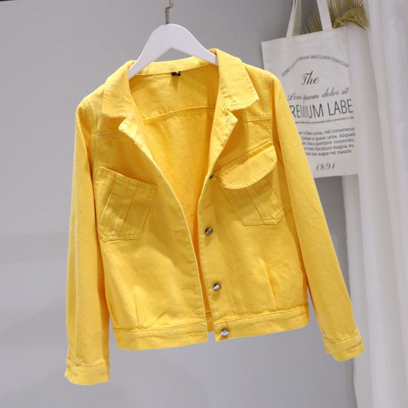 denim jacket for women yellow