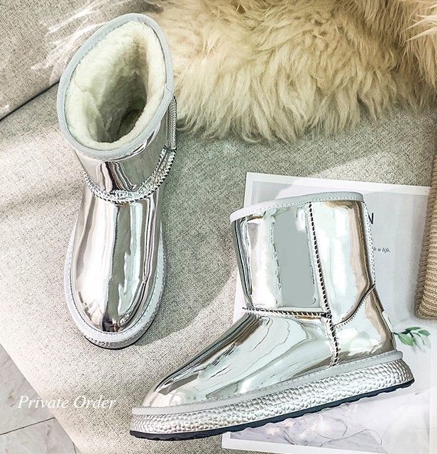 silver boots flat