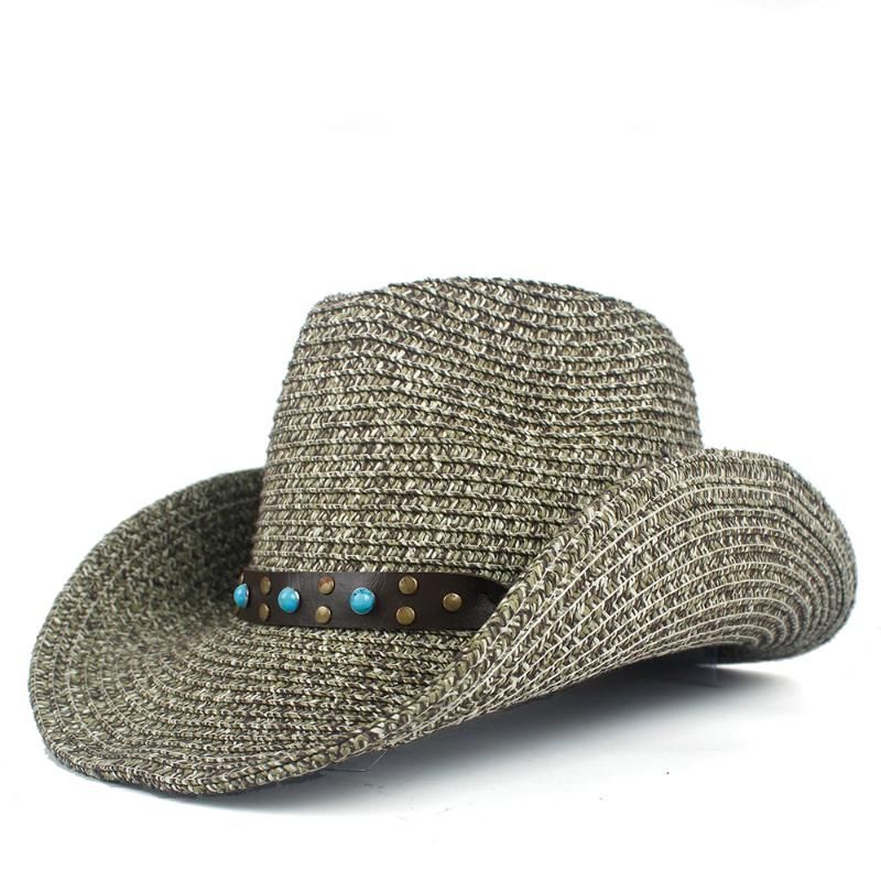 Fashion Women Men Straw Western Sombrero Cowboy Hats Summer Beach Sun Hat