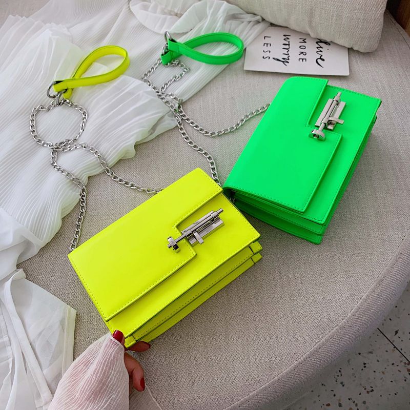 neon green purse