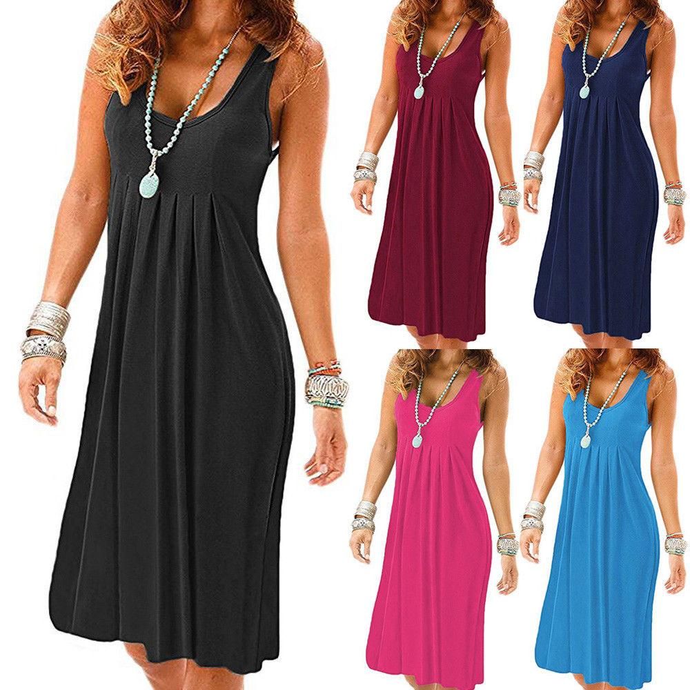 2000# S XXl Plus SIze Ladies Womens Summer Holiday Casual Sleeveless ...