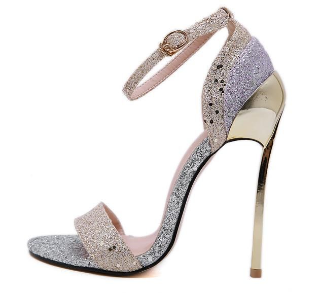 plus size silver heels