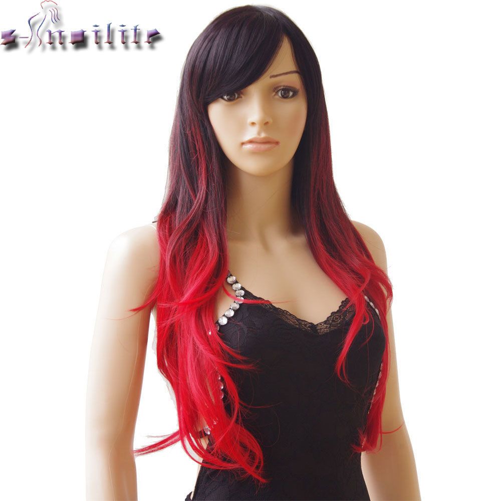 Women Long Straight Full Wigs with bangs Halloween Party Costume Hair Wigs