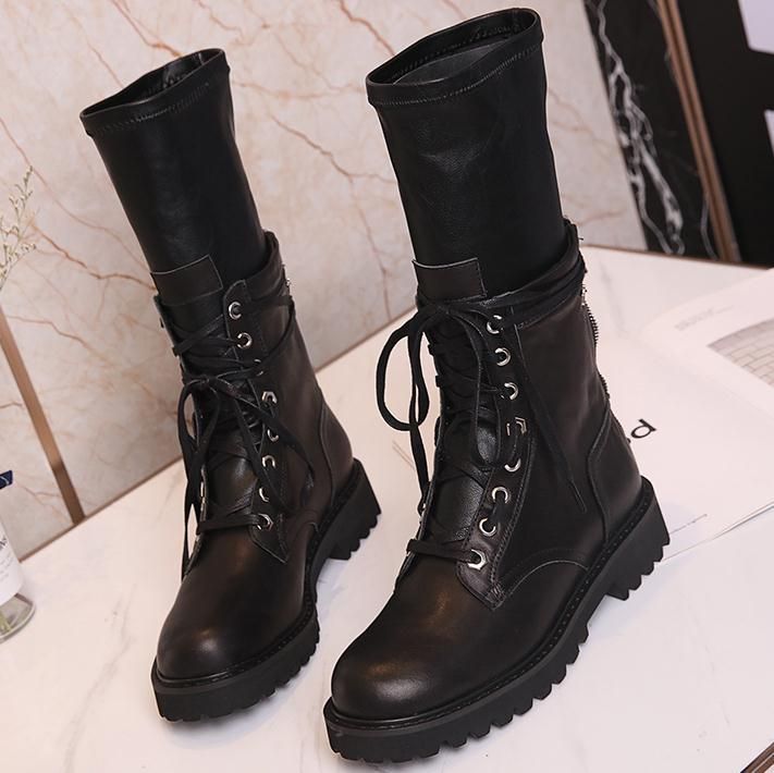 eliminar Groenlandia resultado Botas Mujer Otoño calcetín militar botas de cuero de las mujeres Bota Femenina Zapatos planos de eliminar Groenlandia resultado Botas Mujer Otoño calcetín militar botas de cuero de las mujeres Bota Femenina Zapatos planos de