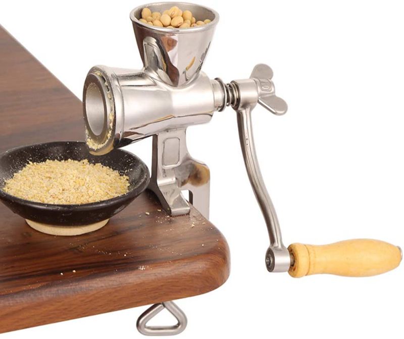 Compra Máquina De Polvo De Molino De Cereal De Diseño De Cortina De La Mesa  Con Mango De Madera, Herramienta De Cocina Casera Molinillos De Café De  Acero Inoxidable Para Soja /