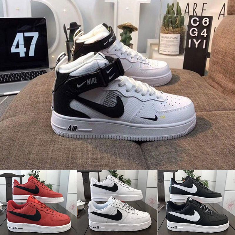 Compre Nike Air Force 1 One Una Caja Con 1 Dunk Zapatos Para Hombres  Mujeres Negro Rosa Blanco Para Hombre De Las Zapatillas De Deporte De Alta  Ones Escotado Trigo Brown A