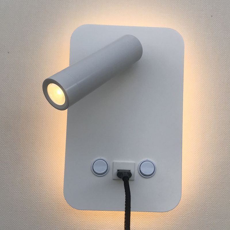 2019 Topoch Interior Wall Lights With Usb Charger 5v 2a Backlight 6w And Reading Light 3w Double Switched Black White Edge Wall Sconce From