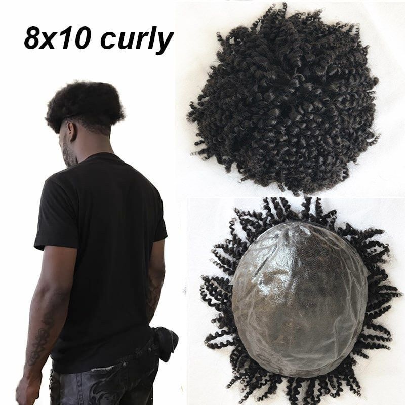 2019 Afro Curly Toupee Kinky Curly Full Pu Men Toupee Replacement System 810 Natural Hair Braid Human Hair Pu Men Wig From Qdfullhair 101 07
