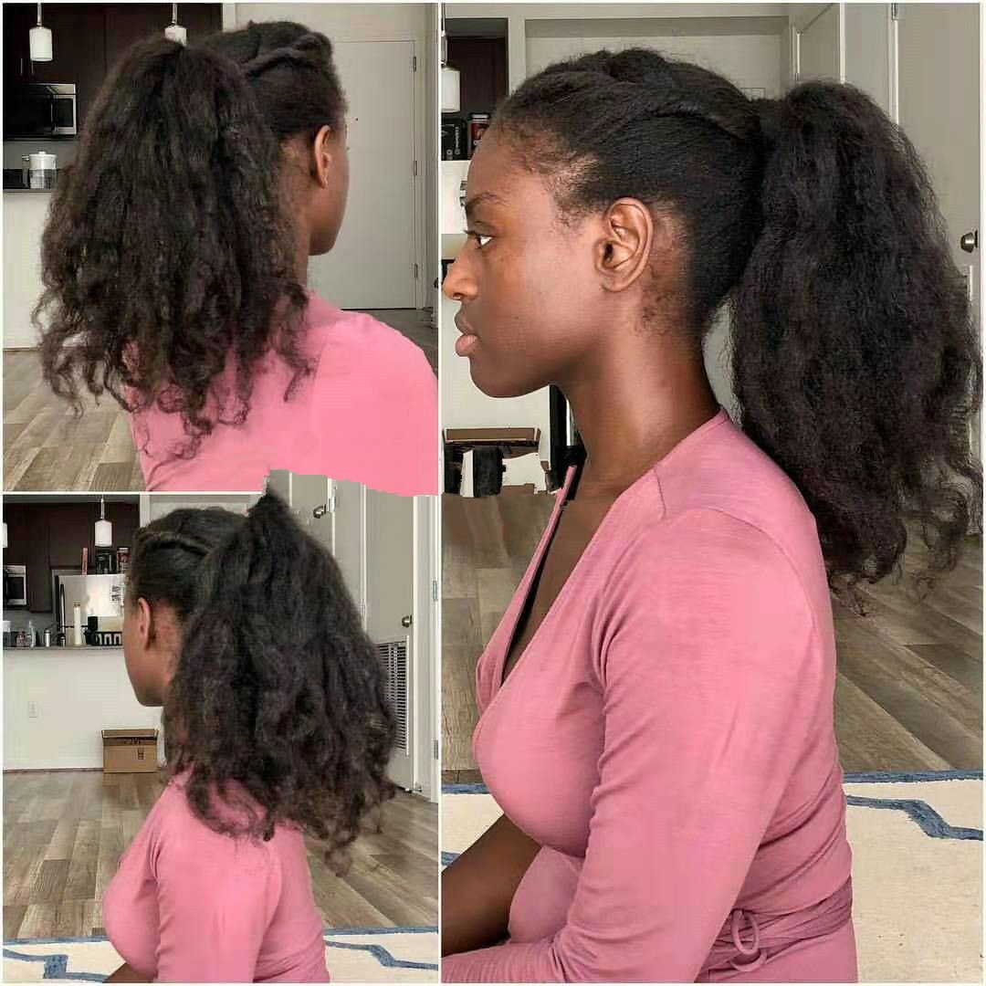 Long curly hair Strap-on type ponytail braided hiphop coil corn medium hair receiving Human hair Long curly hair Strap-on type ponytail braided hiphop coil corn medium hair receiving Human hair