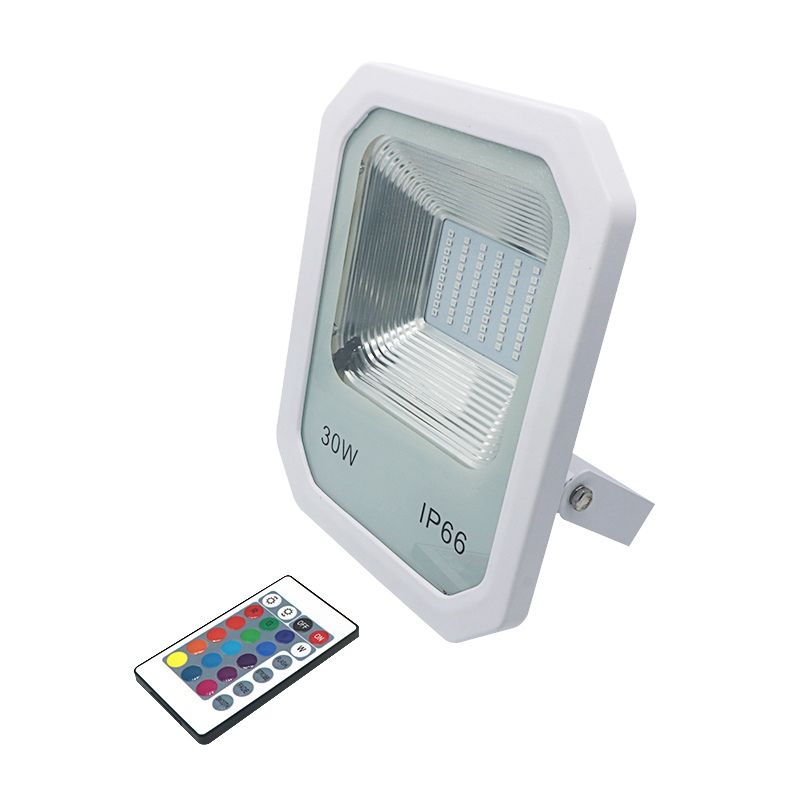 Led Projector Floodlight Outdoor Aluminium 30w 50w 100w Smd 2835 Flood Light Waterproof Ip66 Rgb White Warm Bulb