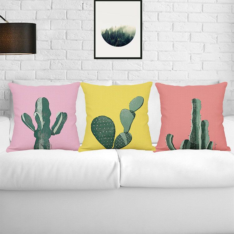 Wave Pattern Cotton Linen Pillow Case Sofa Waist Cushion Cover Home Decoration