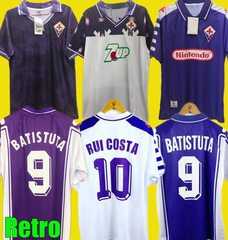 Wholesale Dhgate  Best Seller 1998 1999 Retro Fiorentina Soccer  Jerseys 9 Batistuta 10 Rui Costa 98 99 Home Football Shirt 2000 Camisas -  China Wholesale 2122 Soccer Shirt Jersey Thai Quality