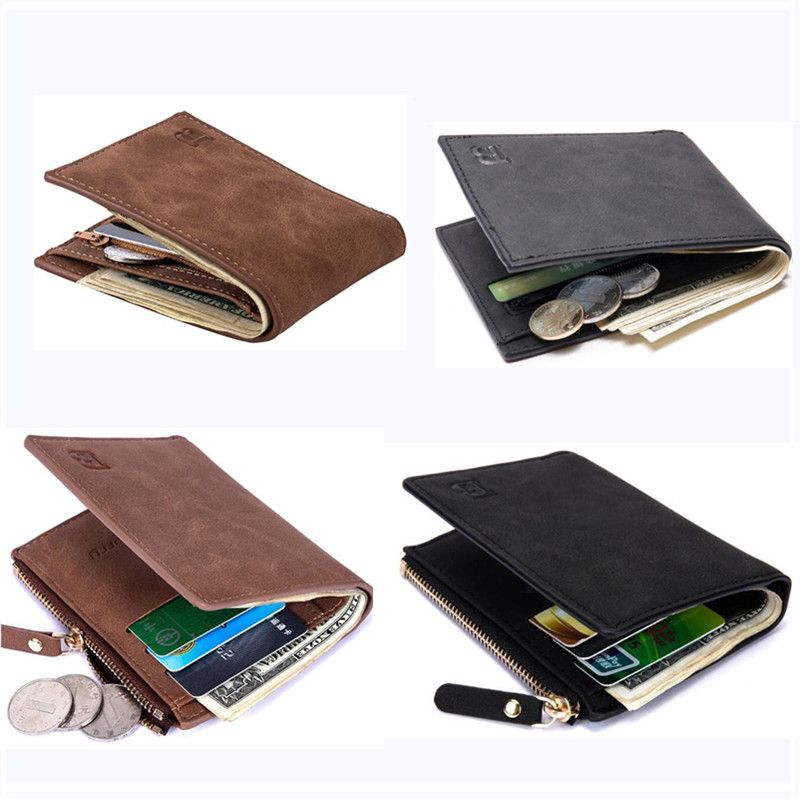 Fashion Men/'s Bifold Leather Wallet Card//ID Holder Billfold Zip Coin Purse New