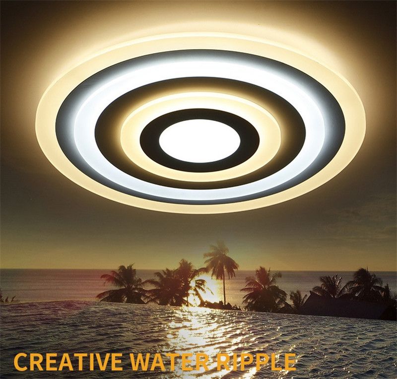 2019 Water Pattern Led Ceiling Lamp Post Modern Living Room Lamp Warm Circle Shape Master Bedroom Ultra Thin Atmospheric Ceiling Lighting R10 From